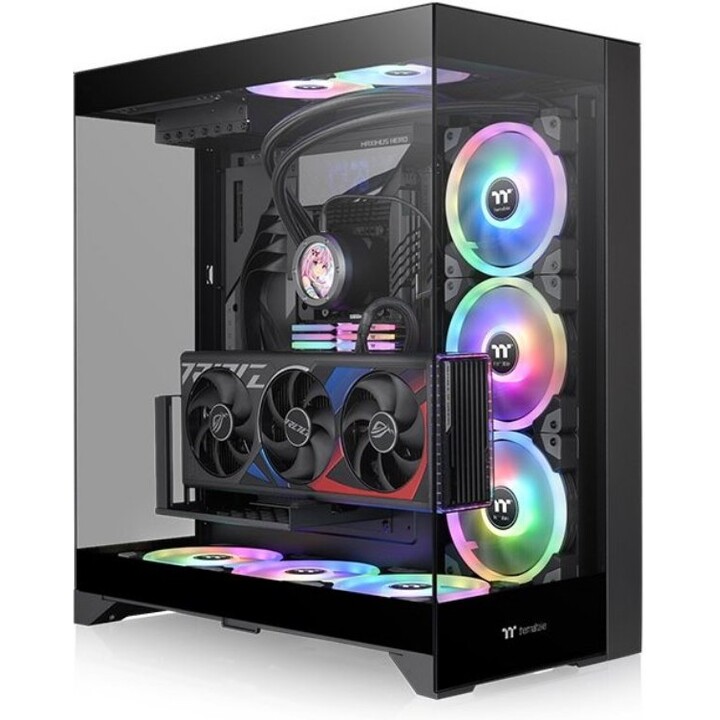 Thermaltake CTE E550 TG Mid Tower E-ATX Case 3x Tempered Glass Panels Dual Chamber Black Hidden Connector Support 3-Way GPU Moun