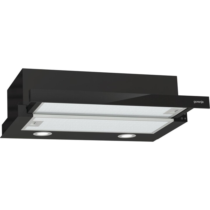 Gorenje TH62E4BG Halb eingebaut (ausziehbar) Schwarz 450 m³/h