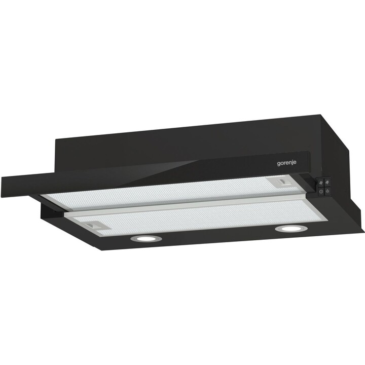 Gorenje TH62E4BG Halb eingebaut (ausziehbar) Schwarz 450 m³/h