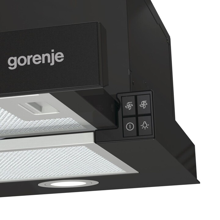 Gorenje TH62E4BG Halb eingebaut (ausziehbar) Schwarz 450 m³/h