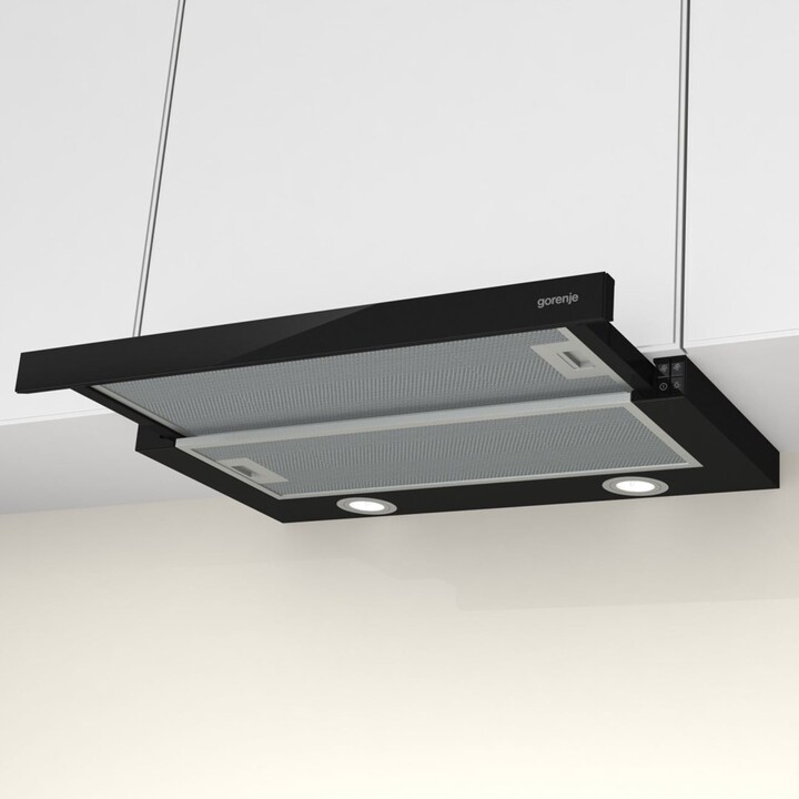 Gorenje TH62E4BG Halb eingebaut (ausziehbar) Schwarz 450 m³/h