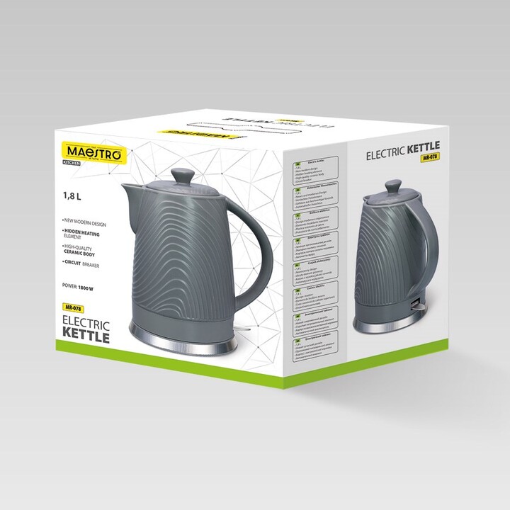 Maestro MR-078 Hervidor eléctrico 1,8 l gris