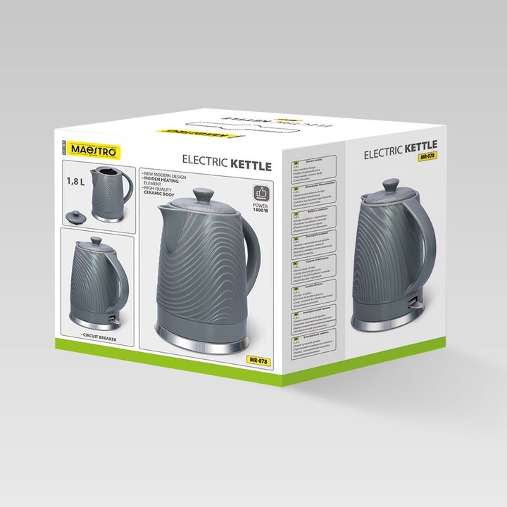 Maestro MR-078 Hervidor eléctrico 1,8 l gris