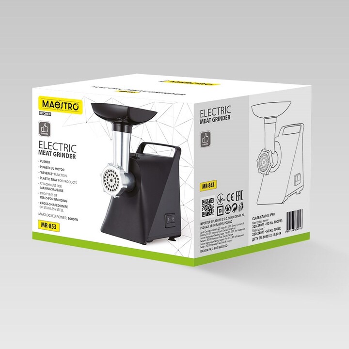 MAESTRO MR-853 Picadora de carne 1000 W Negro