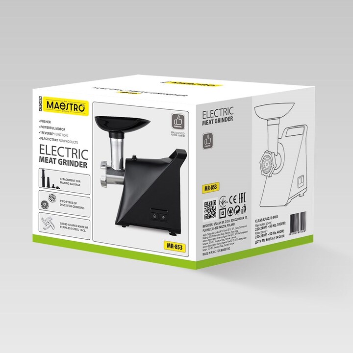 MAESTRO MR-853 Hachoir à viande 1000 W Noir