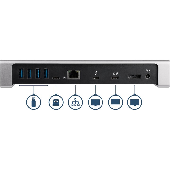 StarTech.com Thunderbolt 3 Dock TB3DOCK2DPPU Dual 4K@60Hz TB3 Laptop Docking Station 2xDP 6xUSB 3.0 85W PD GbE Lettore di schede