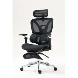 Activejet YK848 BK Sedia da ufficio ergonomica con schienale in rete, poggiatesta regolabile, braccioli 3D, meccanismo pneumatic