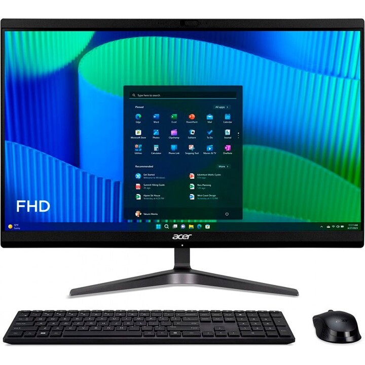 Ordenador all in one acer veriton z2 vz2524g core ultra 5 8gb 512gb ssd 23.8" ips w11p black