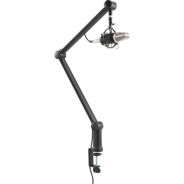 Maclean MC-898 Support de microphone professionnel avec bras réglable pour utilisation sur table, pour le streaming de jeux