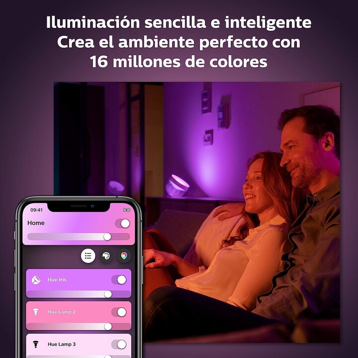 Philips Hue, Smart LED Table Lamp, Hue Iris, White and Color Light, Black
