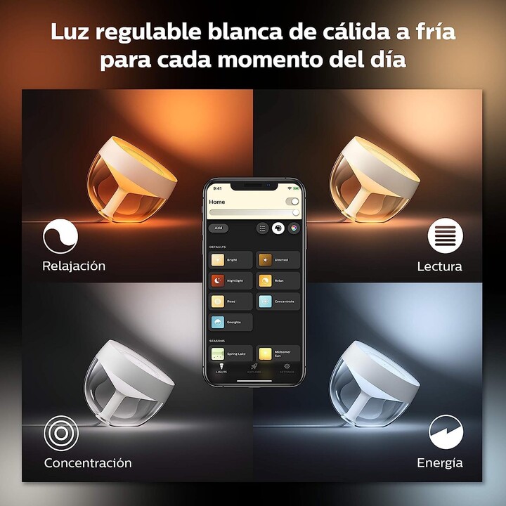 Philips Hue, Smart LED Table Lamp, Hue Iris, White and Color Light, Black