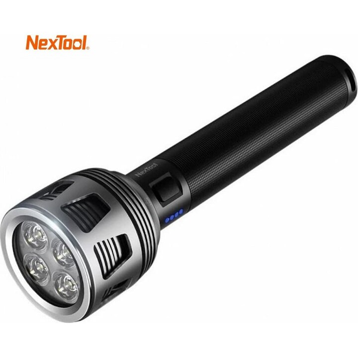 NexTool NE20168 Linterna LED táctica, 120 h, recargable, resistente al agua, USB, Negro