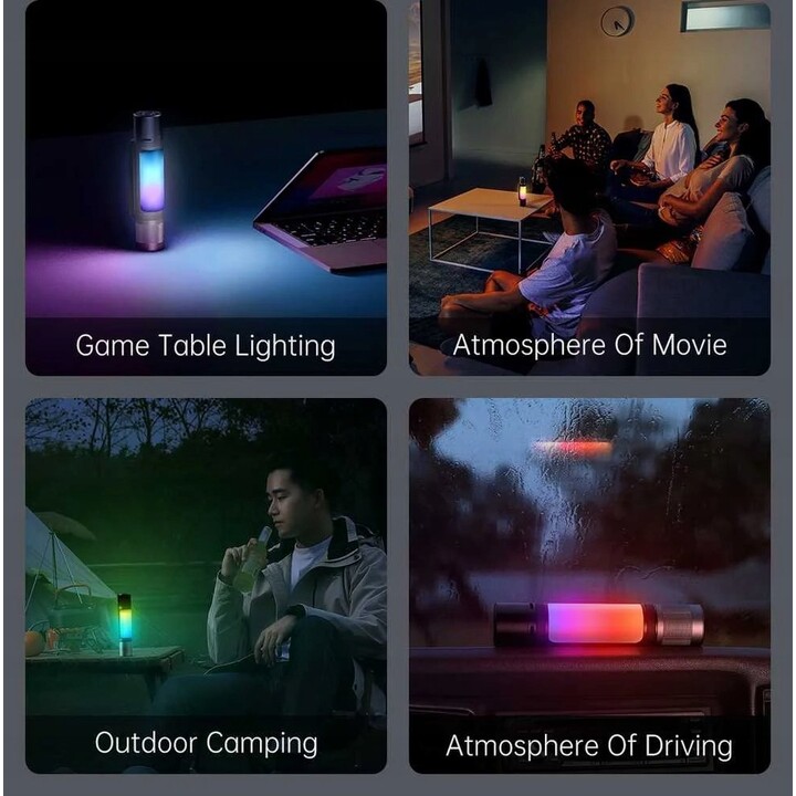 NexTool Thunder Music NE20161A Lampe de poche multifonction 12-en-1, noir et gris
