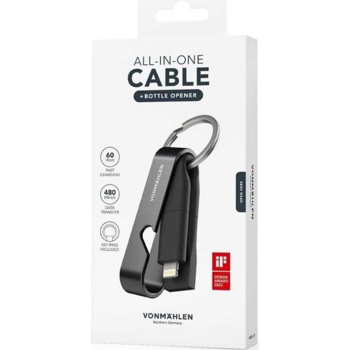 Cavo di ricarica Vonmählen High Six 6-in-1, nero