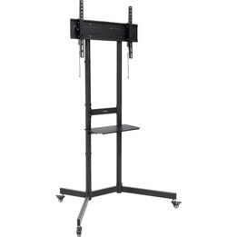 TooQ KEFRÉN FS1150M-B TV-Ständer mit Rollen, höhenverstellbar, 37–70 Zoll, 70 kg Tragkraft, Schwarz