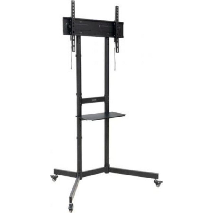 TooQ KEFRÉN FS1150M-B Meuble TV avec roulettes, réglable en hauteur, 37-70", capacité 70 kg, noir