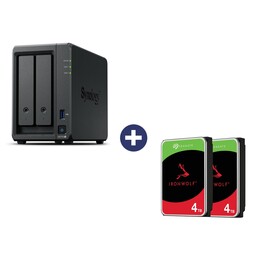 Servidor NAS Synology DiskStation DS725+ (2 bahías) + disco duro NAS Seagate IronWolf® de 8 TB (2 x 4 TB) de 3,5 pulgadas