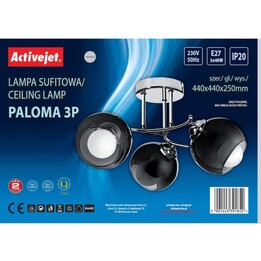 Activejet Hanging Lamp AJE-PALOMA 3P E27 120W Silver, Black