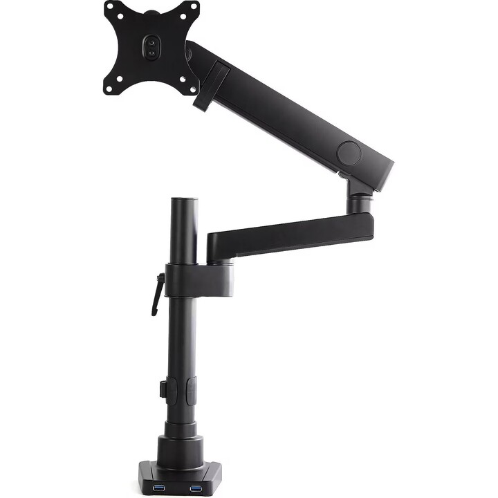 StarTech ARMPIVOT2USB3 Bras pour moniteur unique Support de bureau VESA 75x75/100x100 jusqu'à 34" 8kg Tilt/Pan/Rotation