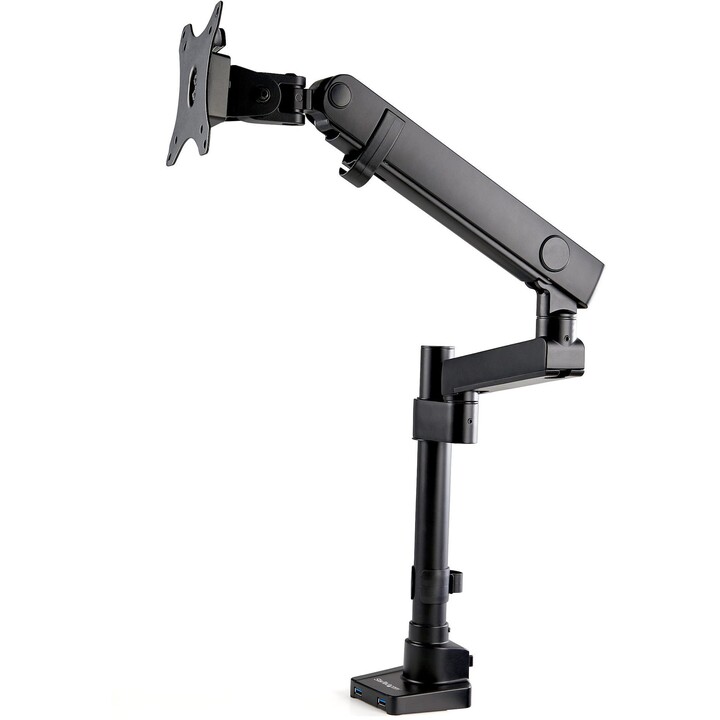 StarTech ARMPIVOT2USB3 Bras pour moniteur unique Support de bureau VESA 75x75/100x100 jusqu'à 34" 8kg Tilt/Pan/Rotation