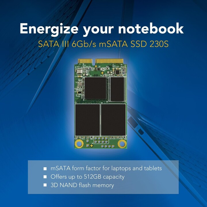 SSD|TRANSCEND|64 GB|mSATA|SATA 3.0|3D NAND|Velocidad de escritura 200 MBytes/seg|Velocidad de lectura 350 MBytes/seg|TBW 35 TB|M