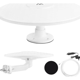 Antenne omnidirectionnelle Maclean DVB-T/T2 HEVC, active, pour camping-car, 12 V, MCTV-103, blanche