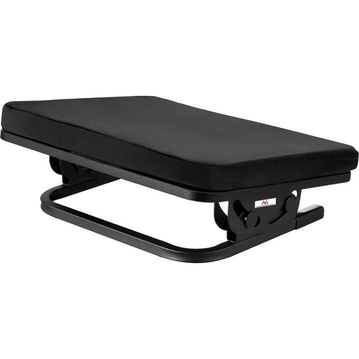 Maclean MC-460 Ergonomic Footrest, Leg Rest, Infinitely Adjustable Angle, Removable Cushion