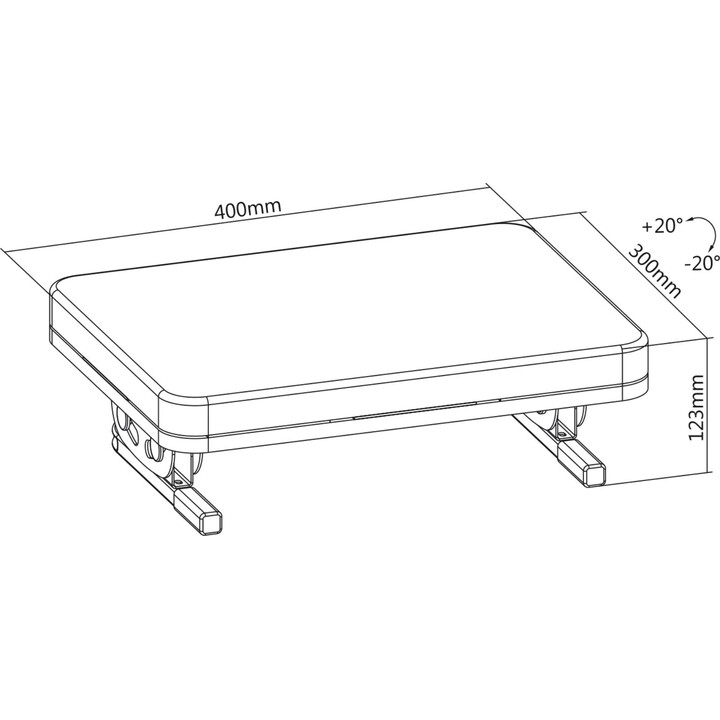 Maclean MC-460 Ergonomic Footrest, Leg Rest, Infinitely Adjustable Angle, Removable Cushion