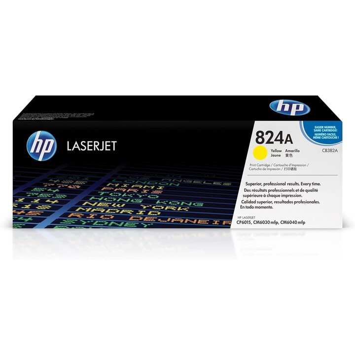 Cartucho de Toner Amarelo HP 824A CB382A 21.000 páginas LaserJet Enterprise CM6030 CM6040 CP6015 de alto rendimento