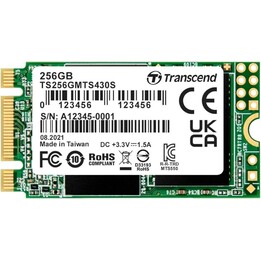 SSD|TRANSCEND|430S|256GB|M.2|SATA 3.0|TLC|Velocidad de escritura 400 MBytes/seg|Velocidad de lectura 530 MBytes/seg|MTBF 1000000