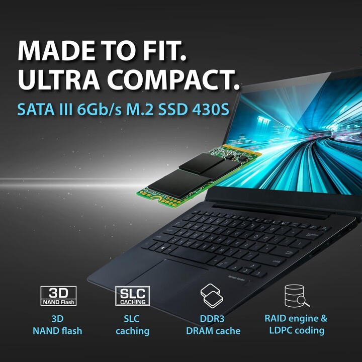 SSD|TRANSCEND|430S|256 GB|M.2|SATA 3.0|TLC|Velocità di scrittura 400 MByte/sec|Velocità di lettura 530 MByte/sec|MTBF 1000000 or