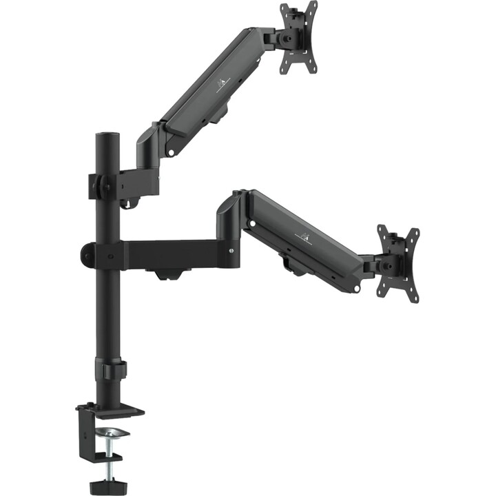Suporte para monitor duplo Maclean MC-136, mola a gás, 17"-32", 2-10 kg, preto