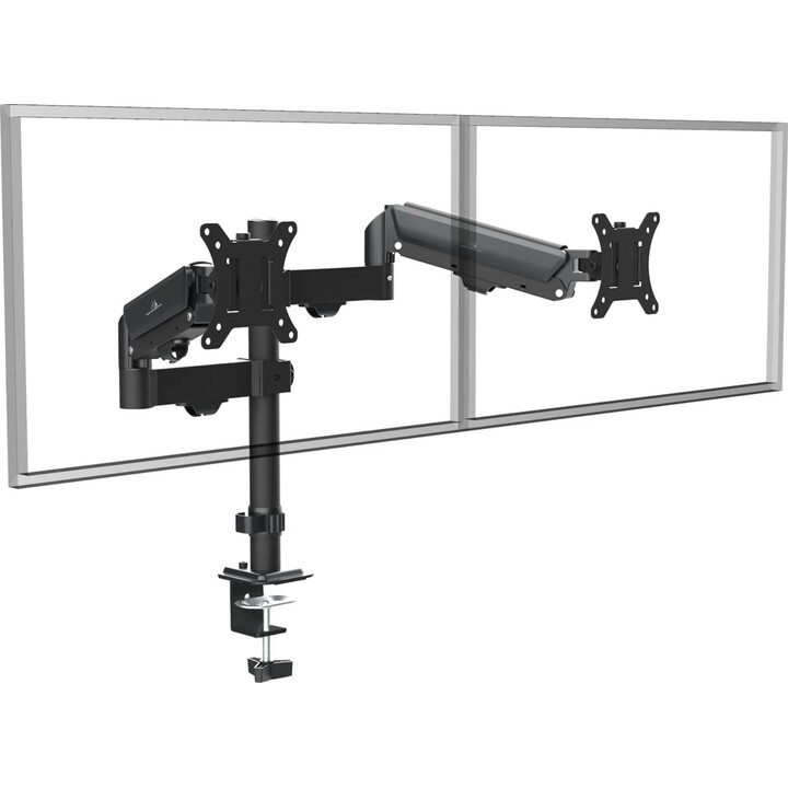 Suporte para monitor duplo Maclean MC-136, mola a gás, 17"-32", 2-10 kg, preto