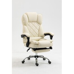 Activejet YK7416 Beige Sedia da ufficio ergonomica Braccioli fissi Altezza regolabile Rivestimento in pelle e tessuto Struttura 