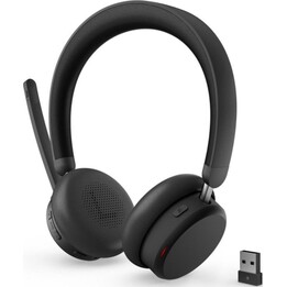 Cuffie Bluetooth wireless Lenovo 6550 con cancellazione del rumore per ufficio e chiamate, nere