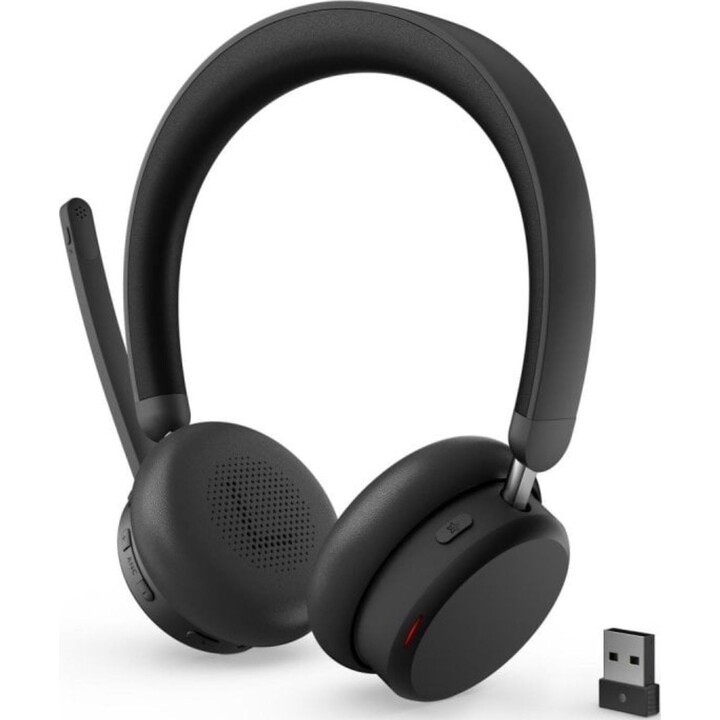 Auriculares Lenovo 6550 inalámbricos Bluetooth con Cancelación de Ruido para oficina y llamadas negros