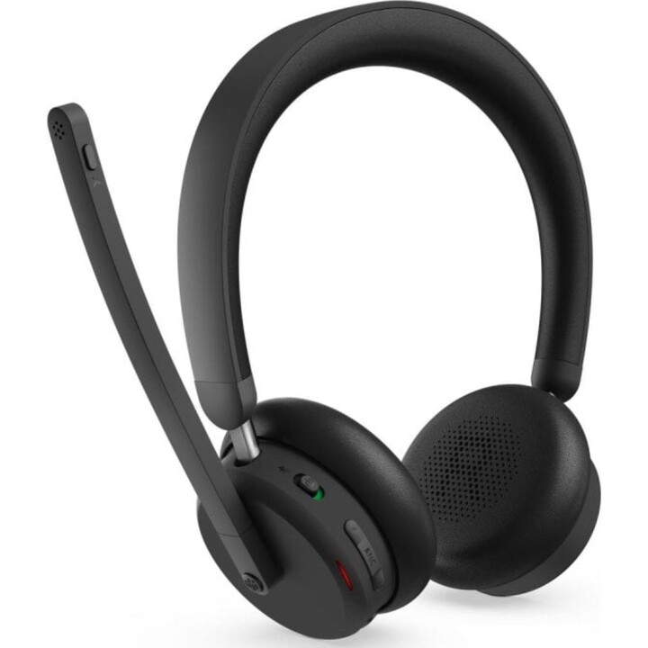Lenovo 6550 Kabellose Bluetooth-Kopfhörer mit Geräuschunterdrückung für Büro und Anrufe, Schwarz