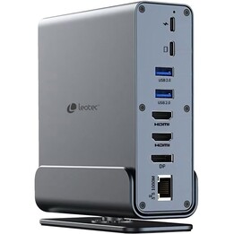 Docking USB Type-C Leotec LEDS06/ 5xUSB/ 2xUSB Type-C/ 1xUSB Type-C PD/ 1xDisplayPort/ 2xHDMI 4K/ 1xRJ45/ 1xJack 3.5/ 1xLeitor d
