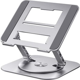 LS928 Rotating Stand for Tablet and Laptop in Silver Aluminum