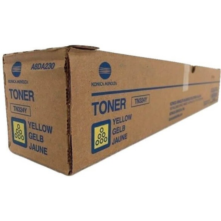 Konica Minolta TN-324 A8DA250 Cartucho de Tóner de Gel Amarillo 26.000 Páginas Alto Rendimiento bizhub Ineo+ 258 308 368