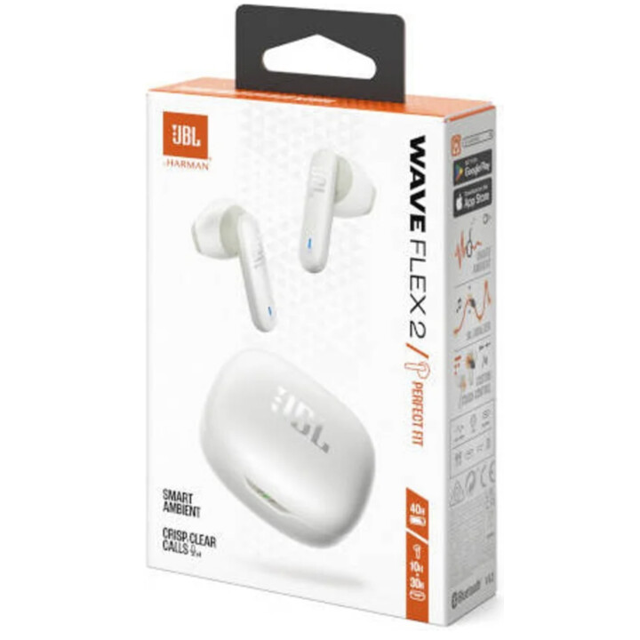 JBL Wave Flex 2 Headset Wireless In-ear Calls/Music USB Type-C Bluetooth White