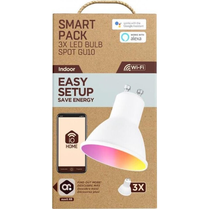Muvit iO Pack de 3 lâmpadas LED inteligentes Wifi RGB GU10 5.5W