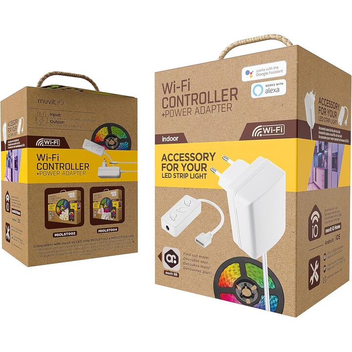 muvit iO WiFi Controller Kit + Transformateur pour bande LED (Compatible avec MIOLST002 & MIOLST004)