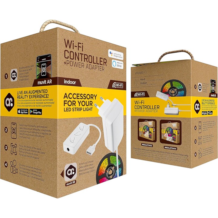 Kit controller WiFi muvit iO + trasformatore per strisce LED (compatibile con MIOLST002 e MIOLST004)
