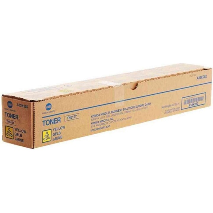 Konica Minolta TN-512 A33K252 Cartucho Tóner Amarillo 35.000 Páginas Alta Capacidad bizhub C454 C554