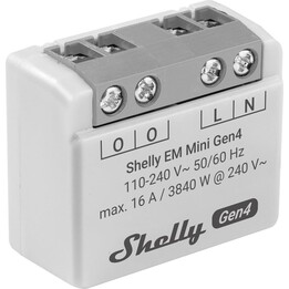 Shelly EM Mini Gen4, Matter Stromverbrauchszähler, Wi-Fi und Zigbee, 1 Kanal, 16 A 240 VAC, Weiß