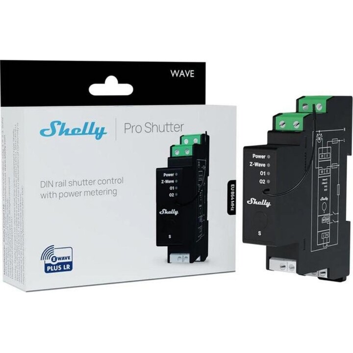 Sistema stereo intelligente in DIN Z-Wave Shelly Wave Pro Shutter LR