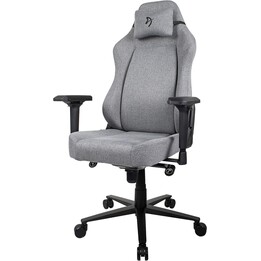 Arozzi PRIMO WOVEN FABRIC GR0001 Gaming Chair Grau/Schwarz Gewebter Stoff Schwarzes Logo 4D Armlehnen Verstellbare Lendenstütze