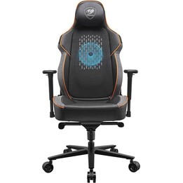 Cougar NxSys Aero Gaming Chair Black/Orange Breathable Mesh ARGB Cooling Fan 3D Armrests 150° Recline 160kg Load Magnetic Head/L
