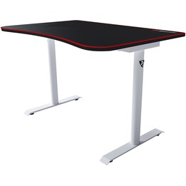 Arozzi Arena Fratello White Gaming Desk 114x76cm Altezza fissa 72,5cm Superficie completa Microfiber Mousepad Acciaio